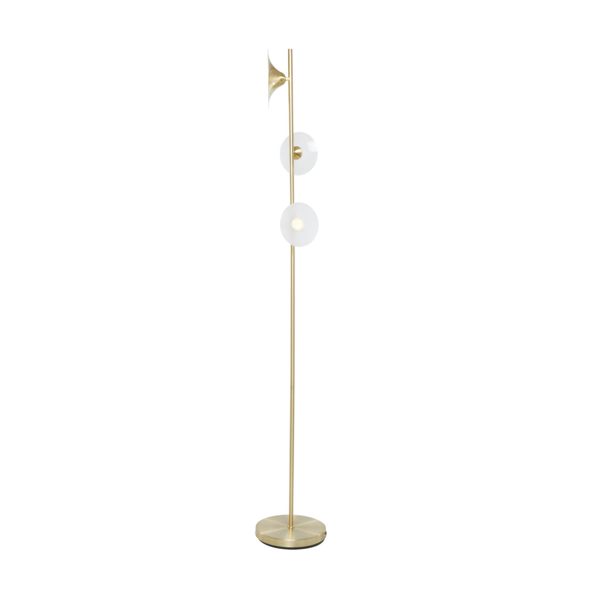Gold Iron Modern Floor Lamp, 67" x 10" x 10"